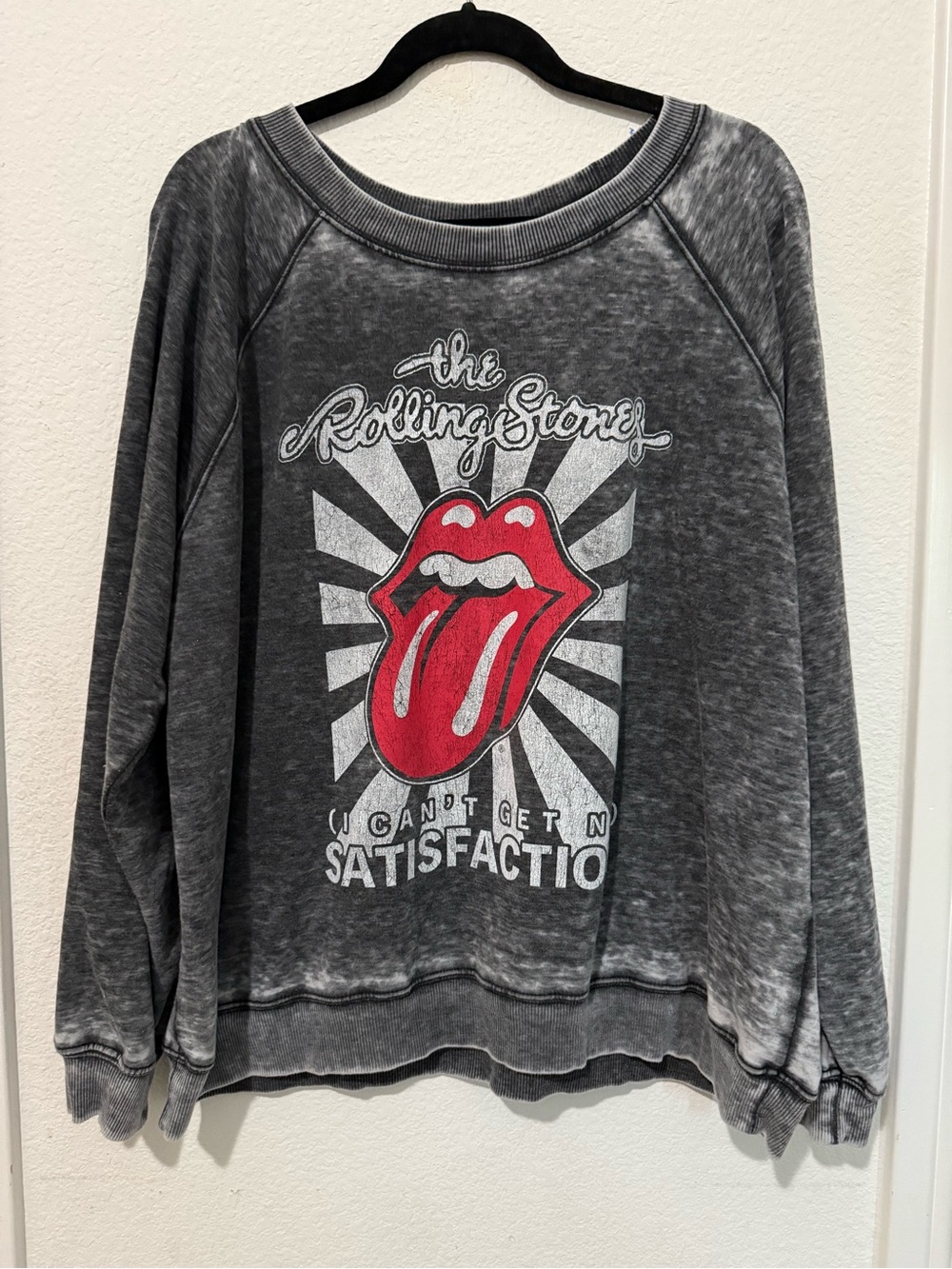 Recycled Karma Black Graphic Rolling Stones Tee